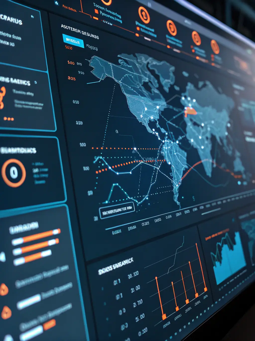 A digital display showing real-time tracking of a shipment's location, highlighting Benkotec's commitment to transparency and visibility.